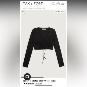 Oak + fort black cropped top with keyhole